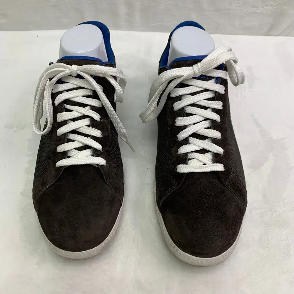 Lacoste Mens Sz 9.5 Graduate 3 K79 Sneakers Gray Blue Leather Lace Up Shoes